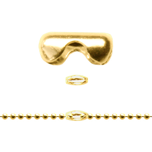 Buy 1.5mm ball chain connector metal gold plated 5x2mm (5)