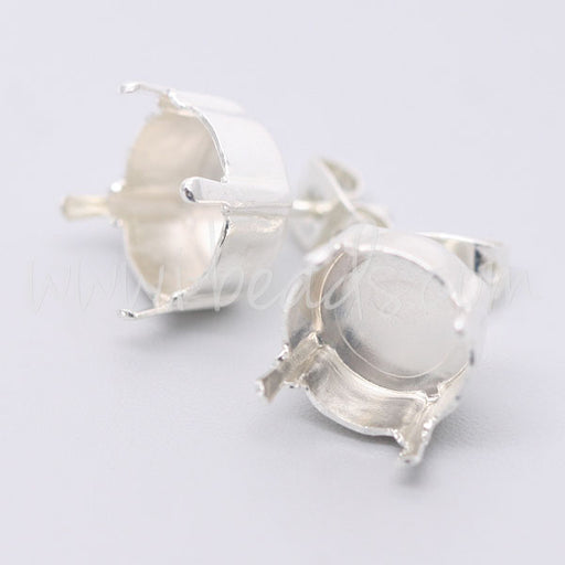 Buy Stud earring setting for Swarovski 1122 rivoli SS47 silver plated (2)