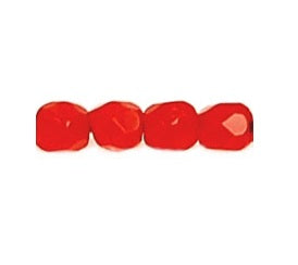 Buy Czech fire-polished beads OPAQUE LIGHT RED 3mm (30)