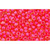 cc979 - Toho beads 11/0 light topaz/ neon pink lined (10g)
