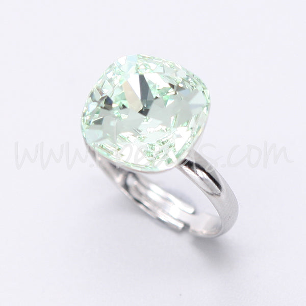 Adjustable ring cupped setting for Swarovski 4470 12mm rhodium (1)