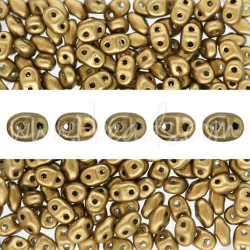 MiniDuo beads 2.5x4mm matte metallic aztec gold (10g)