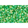 cc167f - Toho beads 11/0 transparent rainbow frosted peridot (10g)