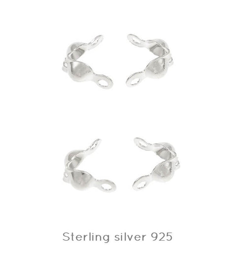 Buy Sterling Silver925 Bead Tips- 6,5x3mm-inner diam:2mm (4)