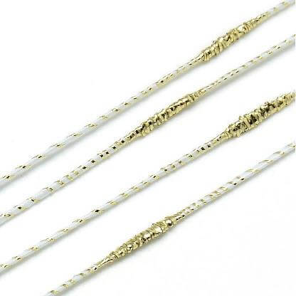 Fancy polyester cotton cord white and gold thread 1-1.5mm (3m)