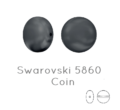 Buy 5860 Swarovski coin Black pearl 10mm 0.7mm (5)