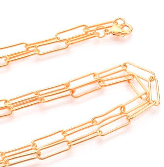 Buy Paperclip Chain Necklace, with Clasp, 18K Gold plated Hight quality-61cm (1)