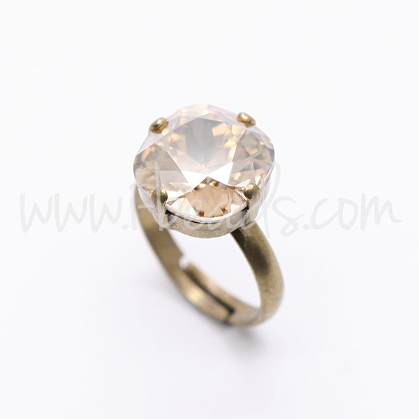 Adjustable ring setting for Swarovski 4470 12mm brass (1)