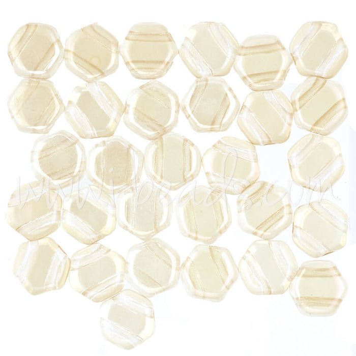 Honeycomb beads 6mm crystal clarit (30)