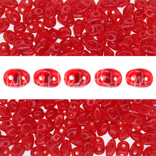 MiniDuo beads 2.5x4mm luster siam ruby (10g)