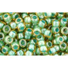 cc380 - Toho beads 8/0 topaz/mint julep lined (10g)