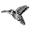 Hummingbird bead metal antique silver plated 13x18mm (1)