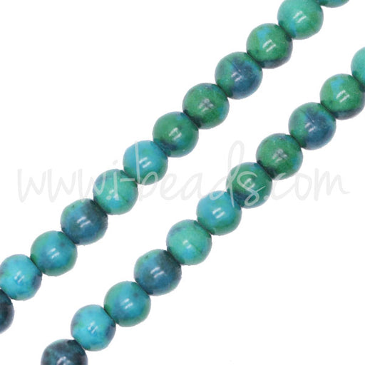 Buy Azurite Chrysocolla round beads 4mm strand (1)