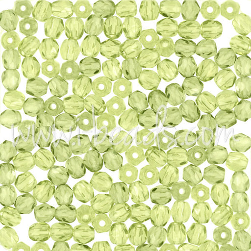 Czech fire-polished beads olivine 3mm (50)