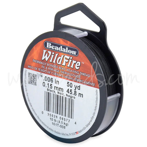 Beadalon wildfire black beading thread cord 0.15mm 45.8m (1)