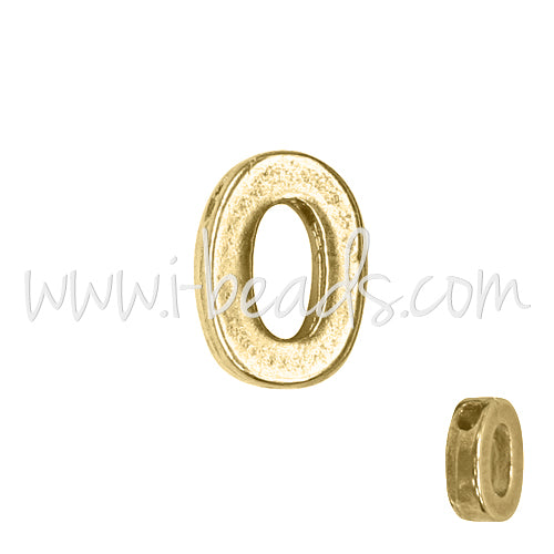 Buy Letter bead O gold plated 7x6mm (1)