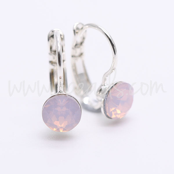 Cupped earring setting for Swarovski 1088 SS29 silver plated (2)