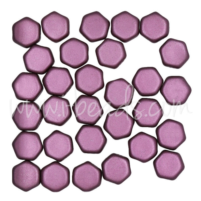 Honeycomb beads 6mm pastel burgundy (30)