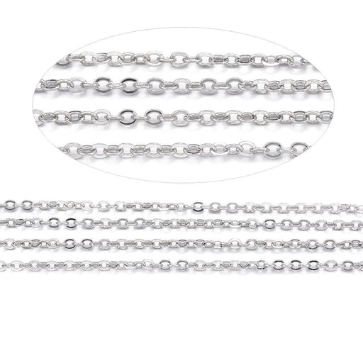 Buy Stainless Steel extra fine Chains, Steel Color, 1.1x0.3mm (50cm)
