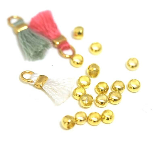 Buy Crimp bead Stainless Steel gold 2.2mm hole: 1.7mm (10)