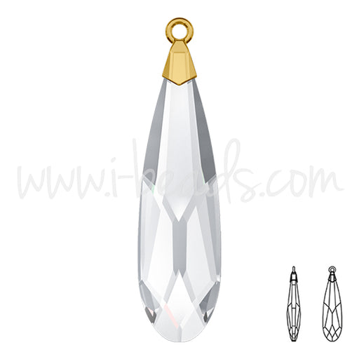 Swarovski 6533 raindrop pendant crystal gold 33mm (1)
