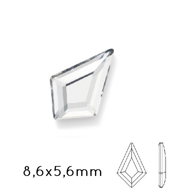 2771 Swarovski flat back KITE rhinestones crystal 8.6x5.6mm (5)