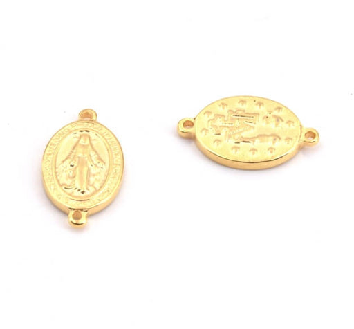 Buy Stainless Steel medal, Oval medal with Virgin, Golden LINK 11mm (1)