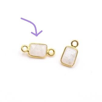 Moonstone Rectangular Small Connector Set Vermeil 10mm (1)