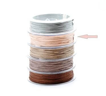 Nylon braided cord high quality- 0.8mm- silk nude -(sold per roll - 25m)