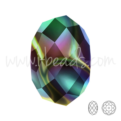 Buy 5040 Swarovski briolette beads crystal rainbow dark 2X 8mm (6)