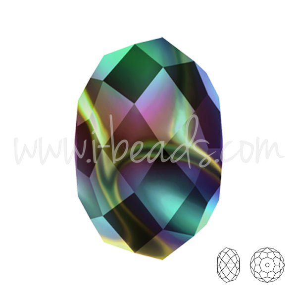 5040 Swarovski briolette beads crystal rainbow dark 2X 8mm (6)