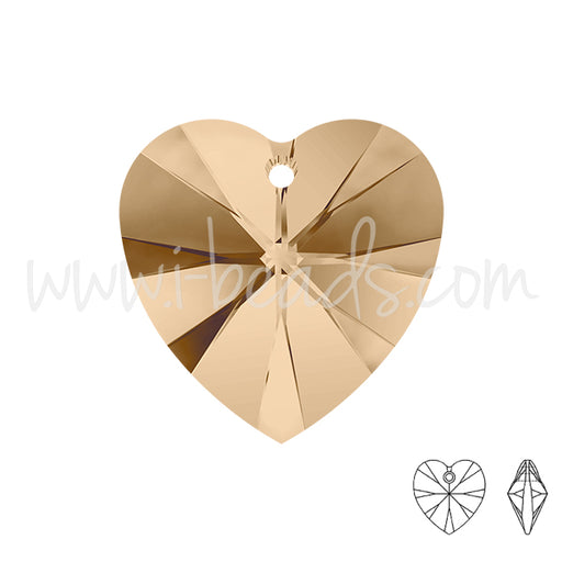 Buy swarovski heart pendant crystal golden shadow 10mm (2)