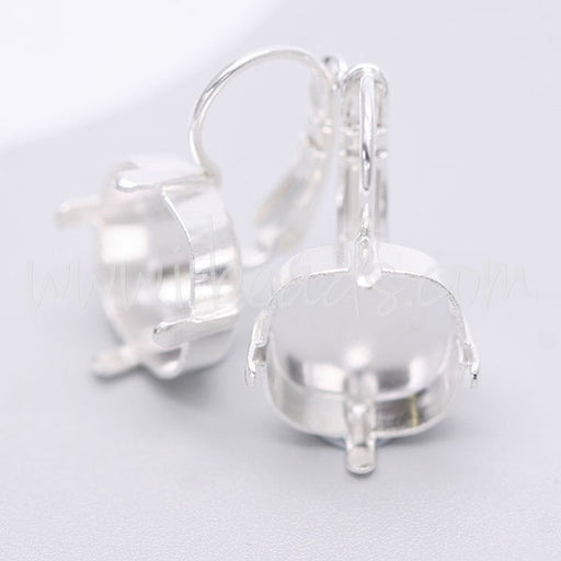 Earring setting for Swarovski 4470 12mm silver plated (2)