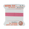 Bead cord natural silk dark pink 0.35mm (1)