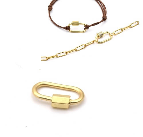 Buy Screw clasps jewel pendant link colour mat gold 20x10mm (1)