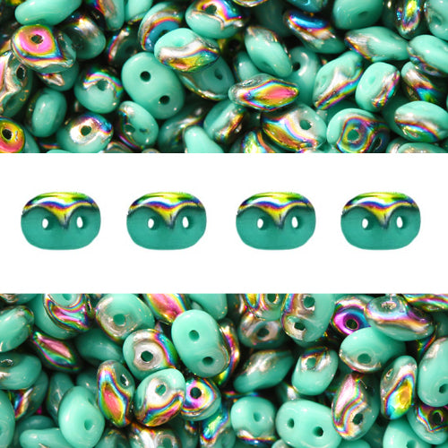 Buy Super Duo beads 2.5x5mm Turquoise Vitral (10g)