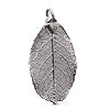 real rose leaf pendant platinum 50mm (1)