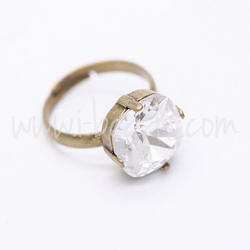 Adjustable ring setting for Swarovski 4470 12mm brass (1)