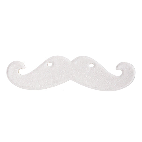 Buy Moustache pendant plexiacrylic glitter white 20x80mm (1)