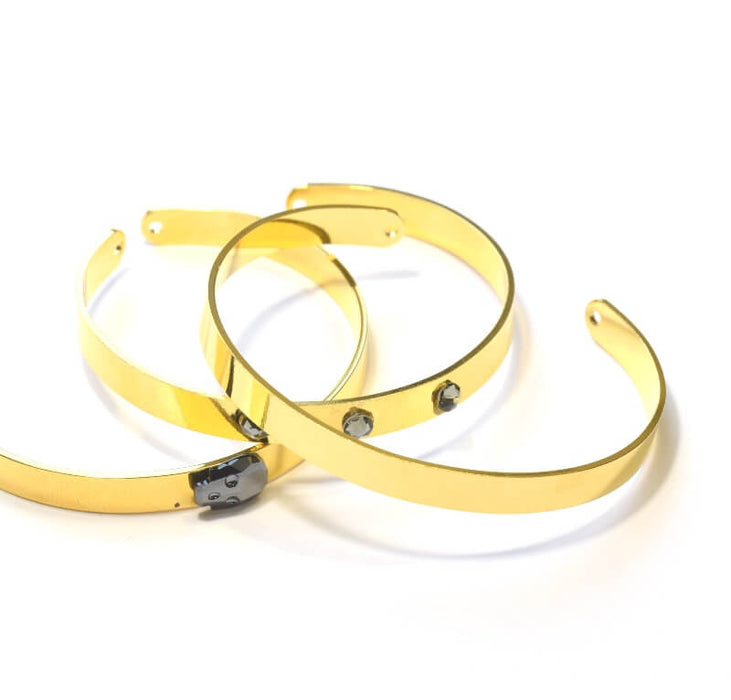 Adjustable bangle colour gold plated 60 mm diameter