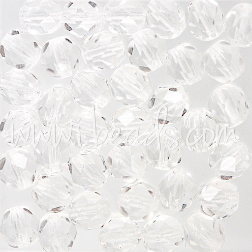 Czech fire-polished beads crystal 6mm (50)