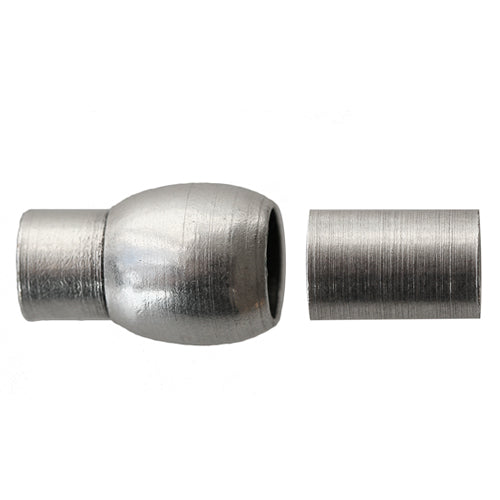 Magnetic clasp tube brass silver plated 9x20mm (1)