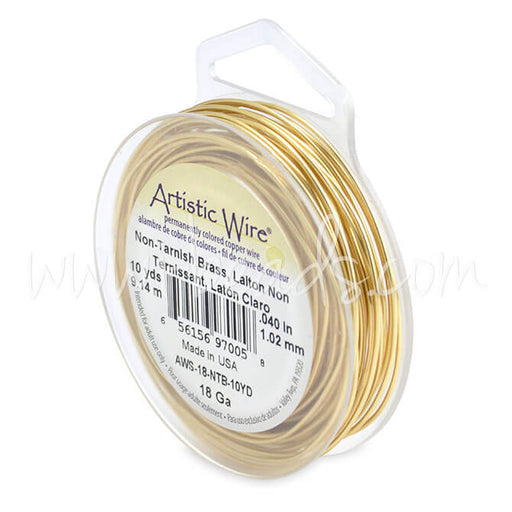 Artistic wire 18 gauge non tarnished brass, 9.1m (1)