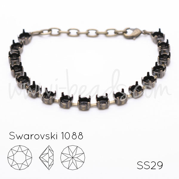 Bracelet setting for 17 Swarovski 1088 SS29 brass (1)