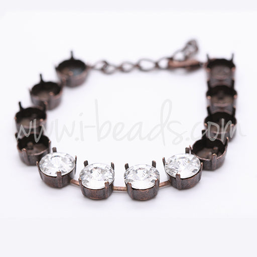 Bracelet setting for 12 Swarovski 1122 rivoli SS47 copper (1)