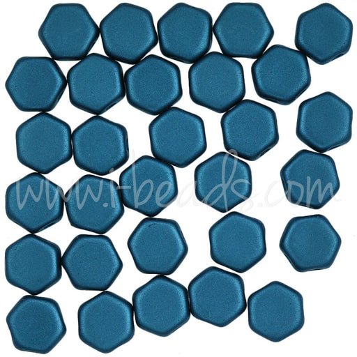 Buy Honeycomb beads 6mm pastel petrol (30)