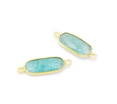 link connector Amazonite set with 17 mm vermeil (1)