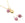 Beads wholesaler Charms Tourmaline PINK flat beads 6mm + ring gold plated ( 2 beads)