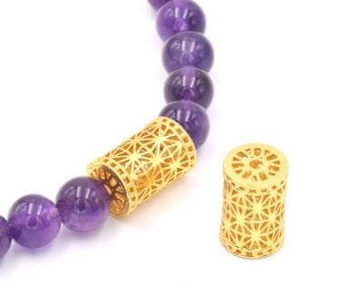 Bead Tube cage ethnic Brass golden high quality plated 18x12mm - hole : 2mm (1)