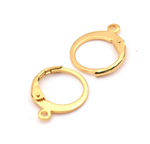 Buy Stainless Steel Leverback Earring- Golden 12mm (4)